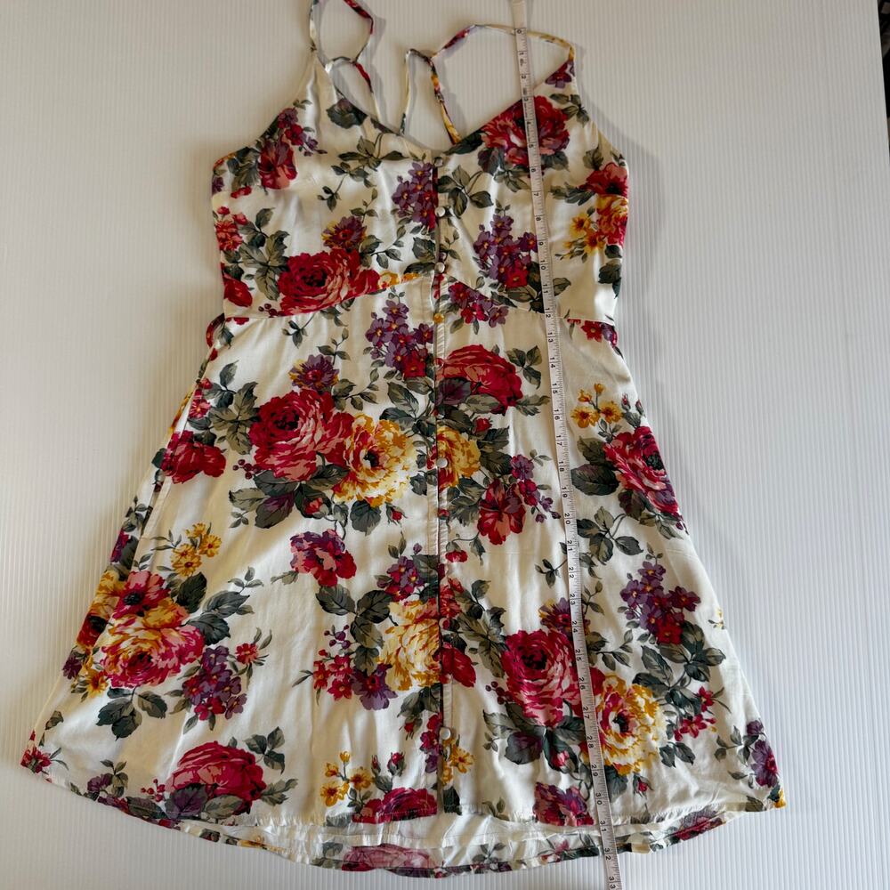 Abercrombie Floral Sundress Peony Boho Poetcore Bloomcore Pockets Medium Dress - Picture 9 of 16